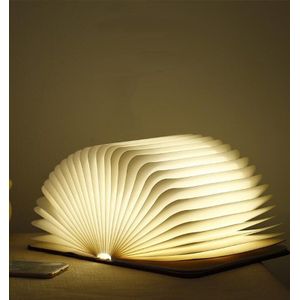 Wonderlife 3D Creatieve Led Boek Nachtlampje Houten 5V Usb Oplaadbare Magnetische Opvouwbare Bureau Tafellamp Woondecoratie