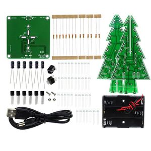 3D Diy 7 Kleur/3 Kleuren Licht Flash Led Circuit Kerstbomen Led Kleurrijke Led Kit