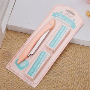 Draagbare Wenkbrauw Scheermes Set Wenkbrauw Trimmer Met 10 Scheermessen Eye Brow Shaper Scheerapparaat Facial Hair Remover Voor Vrouwen Makeup Tools