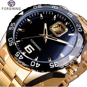 Forsining Mechanische Heren Horloges Top Brand Luxe Automatische Man Horloges Golden Rvs Waterdichte Lichtgevende Handen Klok