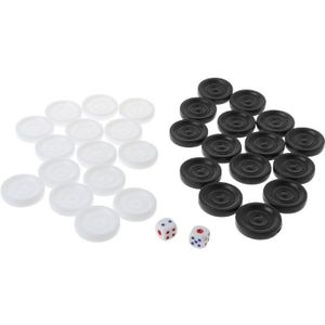 30pcs Zwart Wit Backgammon Schaken Plastic Internationale Tocht Checkers Board Game Kid Kinderen Toy Reis Picknick Game