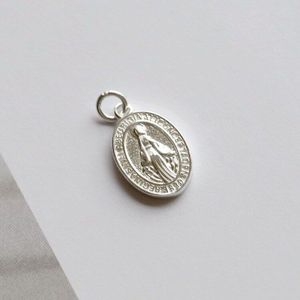 Leouerry 925 Sterling Zilveren Sieraden Set Virgin Mary Hangers/Kettingen/Armbanden/Ringen Set voor Katholieke Religieuze Sieraden set