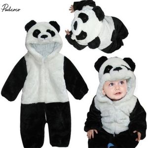 Kids Baby Rompertjes Dier Panda Lange Mouwen Warm Winter Kostuum Klimmen Pyjama Romper Jumpsuit Overall