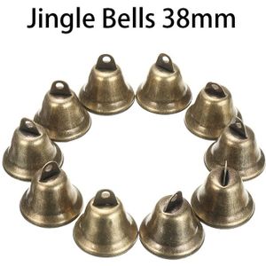 10Pcs Jingle Bells 38Mm Koper Plating Retro Klokken Vintage Brons Losse Kralen Huisdier Klokken Voor Festival Party Wind chimes Decor