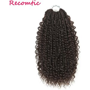 Recomtic Synthetisch Haar Extensions Doos Vlechten 14ich Natuurlijke Bruin Rood Godin Gehaakte Haar Met Krullend End Voor Vrouwen