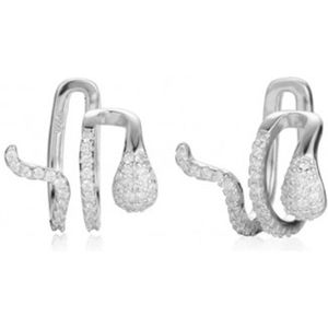 1 Pcs 925 Sterling Zilveren Clip Oorbellen Vrouwelijke Mode Ins Dubbele Oor Clip Fun Animal Snake Zirkoon Geen Oor Gat oor Manchet