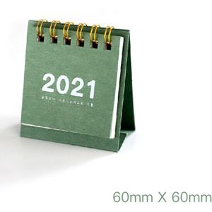 2021Mini Desktop Papier Eenvoudige Effen Kleur Eenvoudige Kalender Dual Dagelijks Scheduler Tafel Planner Jaarlijks Agenda Organisator