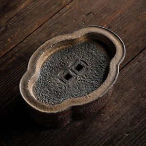 Wizamony Japanse Aardewerk Pot-Ondersteunende Keramische Lade Water Droog-Lamp Schijf Thee Schotel Handleiding Retro Koperen Begonia Lade