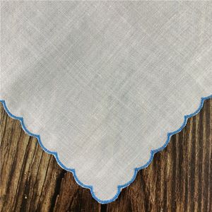 12 Stuks Bruiloft Zakdoeken Dames Zakdoek Ierse Linnen Kleur Geborduurd Geschulpte Rand Zakdoeken 30*30 Cm