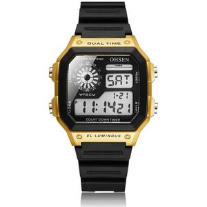 OHSEN Digitale Mode Sport Horloges Vrouwen Alarm 50 M Waterdichte LED Light Shock Zwarte dame horloge relogio feminino