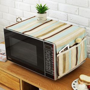 Nordic stof streep met kant magnetron stofkap de oven shield Doek kunst Landelijke stijl met Winkel inhoud tas