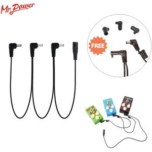 9V 1 Tot 3 Way Daisy Chain Voeding Splitter Cable Harness Leads Voor Basgitaar Voeding Adapter