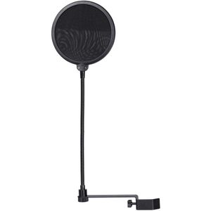 Microfoon Pop Filter Shield Dubbele Gelaagde Wind Screen Voorruit Flexibele 360 Graden Zwanenhals Clip Voor Microfoon