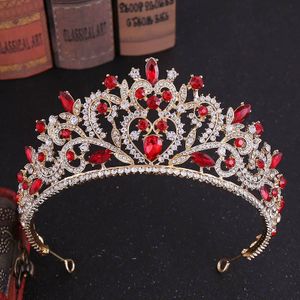 Retro Barokke Stijl Rose Goud/Zilver Kleur Crystal Tiara Kronen Hoofddeksels Prinses Bruid Noiva Bruiloft Haar Accessoires