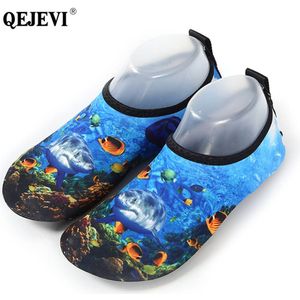 Qejevi Aqua Schoenen Zomer Zwemmen Water Schoenen Voor Mannen Vrouwen Strand Schoenen Yoga Slip-On Sneakers Ademende Barefoot schoeisel