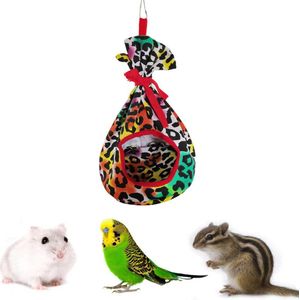 Huisdier Hangmat Vogelkooi Hamster Parrot Tent Nest Luipaard Print Vogel Pluche Nest Hamster Kooi Vogel Benodigdheden voor Kleine Dieren 20E