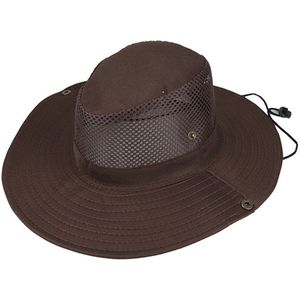 Brede Rand Zonnehoed Zomer Mesh Emmer Cap Uv Bescherming Voor Camping Vissen Safari Wandelen Outdoor Activiteit