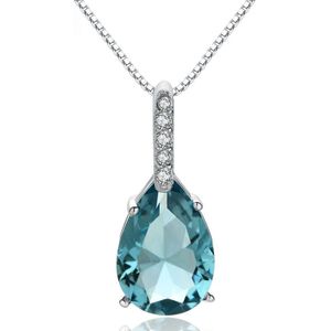 Puur Natuurlijke Blauwe Topaz Hanger 925 Sterling Zilveren Karaat Ketting Colgantes Bruiloft Bizuteria Pierscionki Hanger Voor Vrouwen