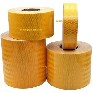 5 / 10 /15/20Cm Breedte Super Sterke Reflecterende Decoratiive Sticker Oranje Geel Zelfklevende Tape road Verkeer Waarschuwing Teken