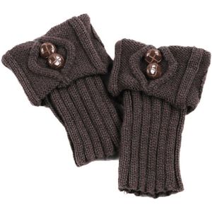 Winter Warmer Meisje Been Elastische Gebreide Sokken Voet Cover Met Knop Vrouwen Herfst Winter Haak Boot Manchetten Hoop Hoop Sokken