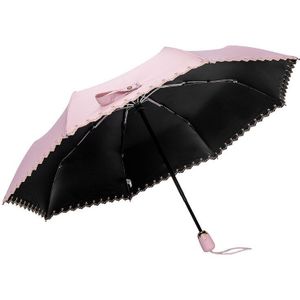 Automatische Drievoudige Paraplu Sunny Rain Dual-Gebruik Schaduw Vrouwen Paraplu Mini Draagbare Paraplu Winddicht Sterke Paraplu