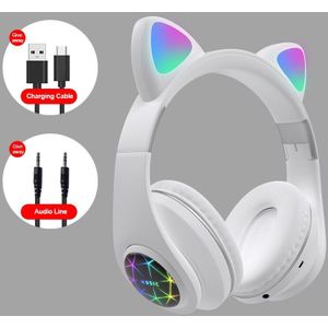 M2 Cat Ear Luminous Head-mounted Headphones Earphone Wireless Bluetooth Headset With Mic Hands-free Child Children's