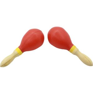 1 Paar Draagbare Plastic Maracas Houten Handvat Ei Shakers Zand Hamer Rammelaars Percussion Musical Accessoire