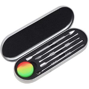 7 Stuks Wax Carving Gereedschap Rvs Wax Carvers Set Double-Ended Waxen Carvers Tool Met Siliconen Container