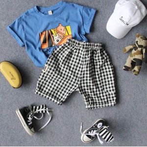 90-130 cm hoogte jongens korte broek 1 pc zomer jongens mode stijl plaid katoenen broek kinderen zomer korte broek