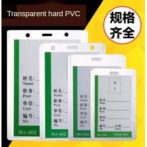 Clear Hard Pvc Tentoonstelling Naam Card Label Prijskaartje Display Pocket Borst Id Neck Badge Houder Pouch Case A1 A7 b7 A6 Mouw Film