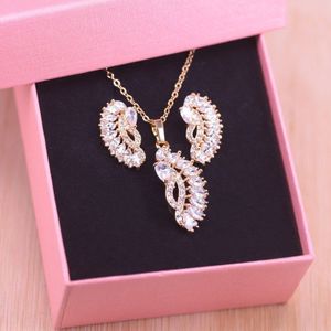 Risenj Goud Kleur Sieraden Set Vele Kleuren Luxe Marquise Groene Steen Voor Vrouwen Hoepel Oorbellen Hanger Ketting Set