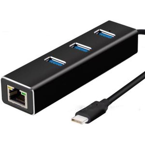 Usb 3.0 Hub Gigabit Netwerkkaart Met 3 Poorten Hub Hub Usb Naar Rj45 Bedrade Netwerkkaart, usb 3.0 Hub Met Usb C Adapter