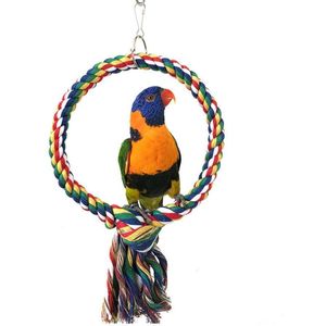 Vogel Swing Katoenen Touw Ring Baars voor Budgie Parkiet Valkparkiet Conure Van Lovebird Vink Kanarie Kaketoe Ara Kooi Stand