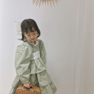 Herfst Meisjes Prinses Met Lange Mouwen Jurk Kinderen Vintage Jurk Koreaanse