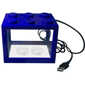 Usb Mini Aquarium Met Led Lamp Licht Home Office Desktop Thee Tafel Decoratie Accessoires