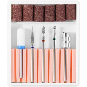 6 Hoofden Mini Manicure Slijpmachine Kit Verwijderen Dode Huid Nail Polijstmachine Nail Uitstekende Motor Met Laag Geluidsniveau Nail Gereedschap kit