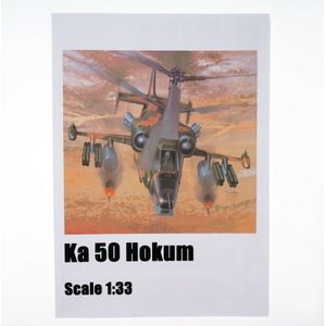 Papier Model Gunship Diy Toys 1:33 Schaal Rusland Ka 50 Hokum Gewapende Helikopters 3d Puzzels Ambachten Handgemaakte Speelgoed Voor Kinderen