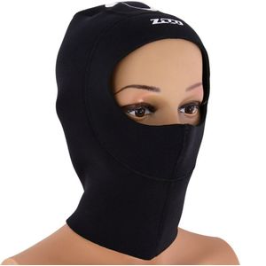 Zon Blok Snorkelen Hoed Cap Warm Houden Duiken Kap Volgelaatsmasker Head Cover Voor Surfen Zwemmen-Size (zwart)