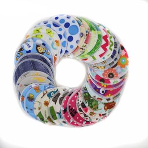 10 Stks/partij Zwangere Vrouwen Wasbare Zoogcompressen Bamboe Cartoon Print Herbruikbare Nursing Pads Lady Borstvoeding Pads Kleur Willekeurige