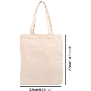 Wit Canvas Boodschappentassen Eco Herbruikbare Opvouwbare Schoudertas Grote Handtas Stof Katoen Tote Bag Voor Vrouwen Winkelen Zakken