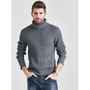 Huncher Heren Coltrui Mannen Herfst Winter Hoge Kraag Trui Koreaanse Solid Truien Coltruien Slim Fit Truien Voor Mannen