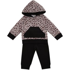 Citgeett Herfst Kinderen Jongens Meisje Lange Mouwen Broek Pak Leopard Hooded T-shirt Elastische Lange Broek Herfst Set