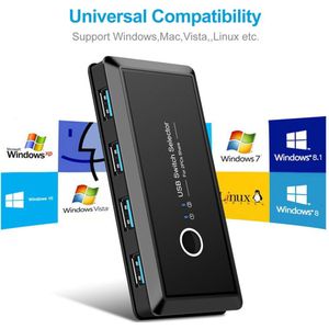 Spare Computer Interface Connector Sharing Switch Usb 3.0 Perifere Sharing Switch Selector 2 Pcs Sharing 4 Usb-apparaten