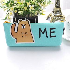 Leuke Candy Kleur Etui Kawaii Dot Canvas Pen Zak Briefpapier Pen Pouch Voor Meisjes Kantoor Schoolbenodigdheden