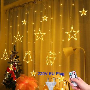Led Kerstverlichting Garland Gordijn Lamp Afstandsbediening Lichtslingers Jaar Kerst Decoraties Voor Huis Slaapkamer Venster