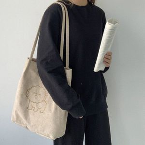 Corduroy Mode Canvas Tote Shopper Tas Voor Vrouwen Grote Schoudertas Boodschappentas Eco Opvouwbare Katoenen Doek Zakken Handtas