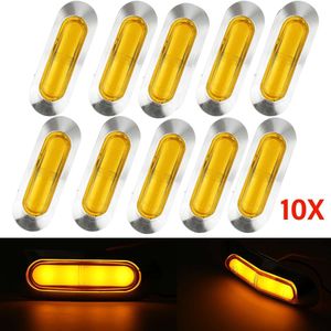 10Pcs 12V 24V 4 Led Auto Vrachtwagen Zijmarkeringslicht Externe Lichten Waarschuwing Achterlicht Signal Brake lamp Trailer Vrachtwagen Bus Boot