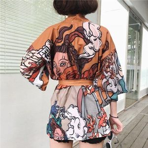 Kimono Streetwear Traditionele Vest Samurai Yukata Vrouwelijke Zomer Zonnebrandcrème Dunne Losse Japanse Kimono Aziatische Kleding