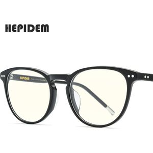 HEPIDEM Anti Blauw Licht Blokkeren Glazen Mannen Retro Vintage Ronde Acetaat Anti-Blauw Stralen Brillen Vrouwen Brillen 9139AB