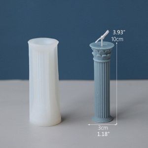Rome Pijler Kaars Mallen Voor Kaars Maken 3D Siliconen Aromatherapie Gips Soja Wax Zeep Kaarsen Mould Voor Home Decoratie